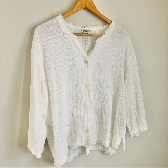 Vintage Boho White Blouse - Picture 10 of 12